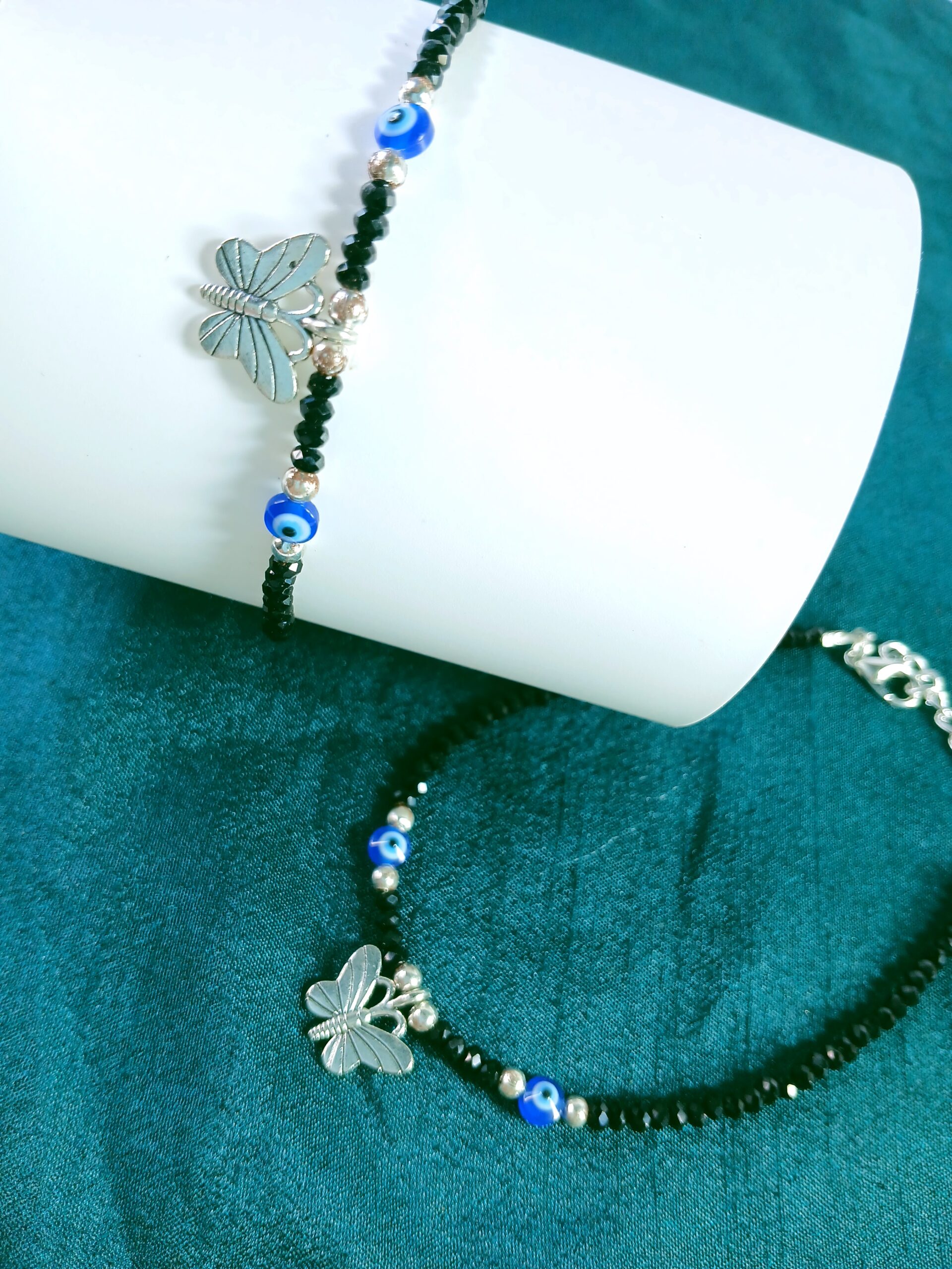 ekai Artificial Silver Anklet Set 1 pair For Women