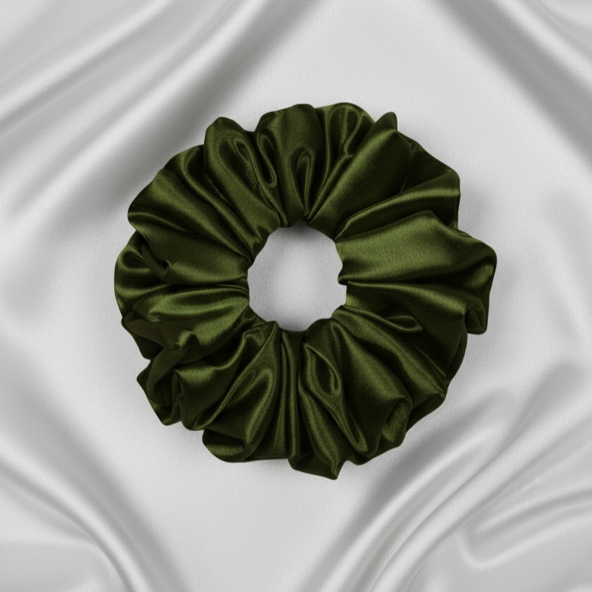 Ekai Premium Scrunchies in Olive | Skinny | Mini | L | XL