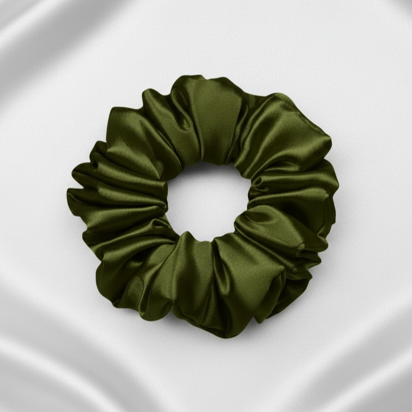 Ekai Premium Scrunchies in Olive | Skinny | Mini | L | XL - Image 2