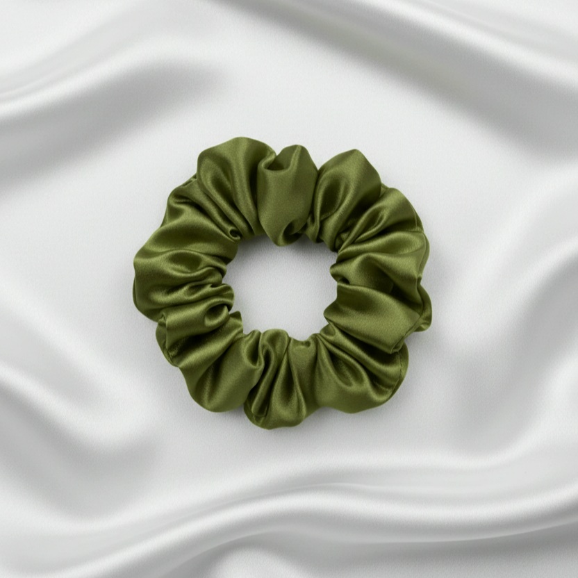 Ekai Premium Scrunchies in Olive | Skinny | Mini | L | XL - Image 3