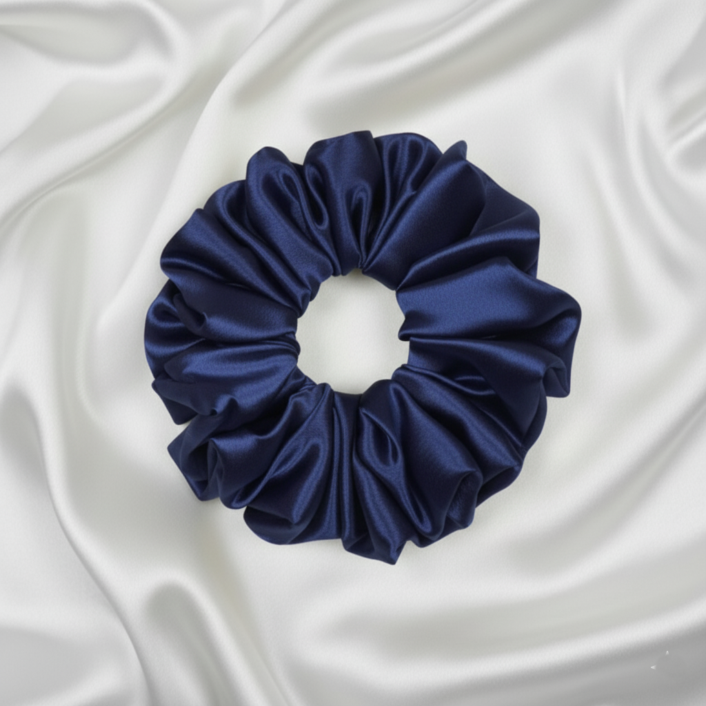 Ekai Premium Scrunchies in Navy Blue Skinny | Mini | L | XL |