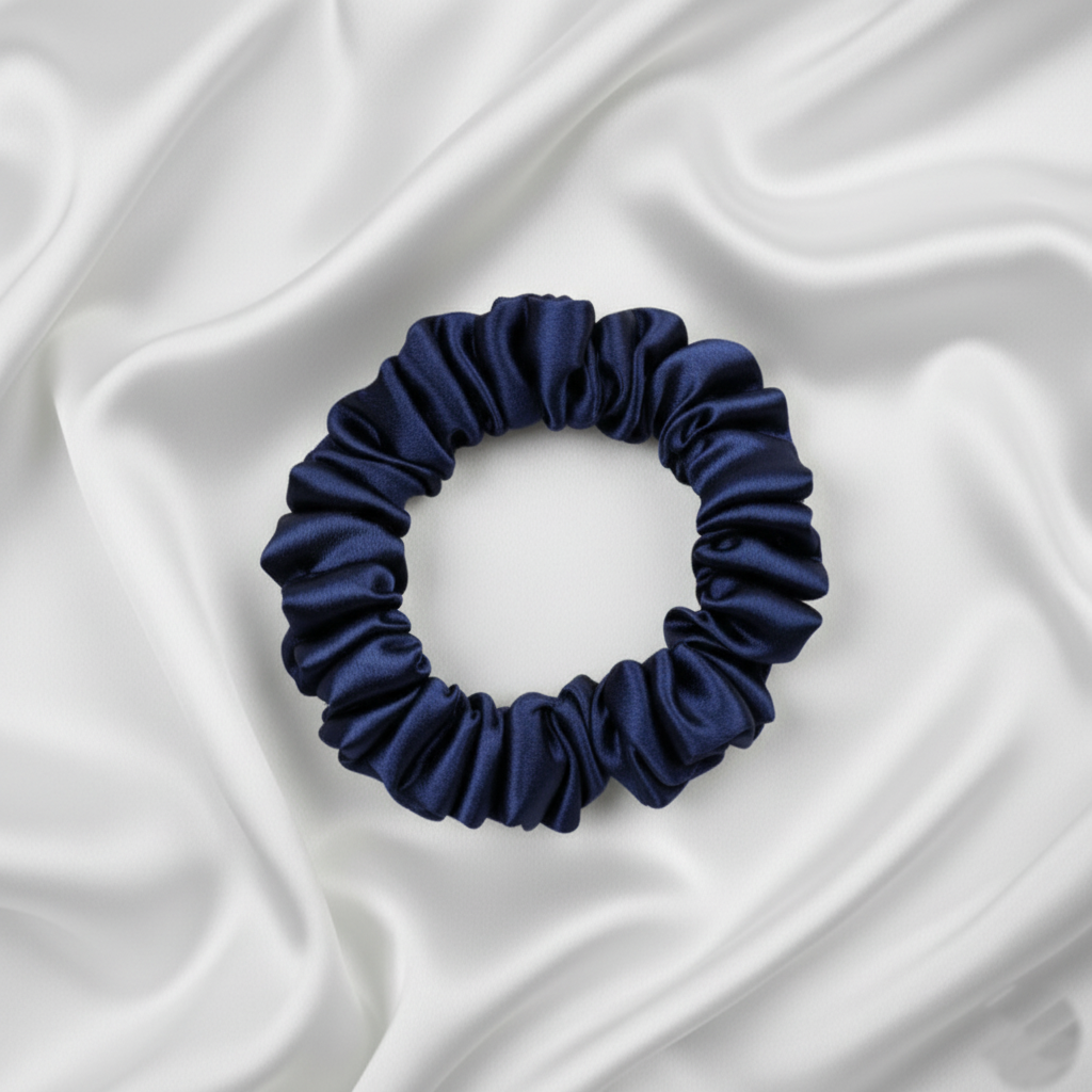 Ekai Premium Scrunchies in Navy Blue Skinny | Mini | L | XL | - Image 3