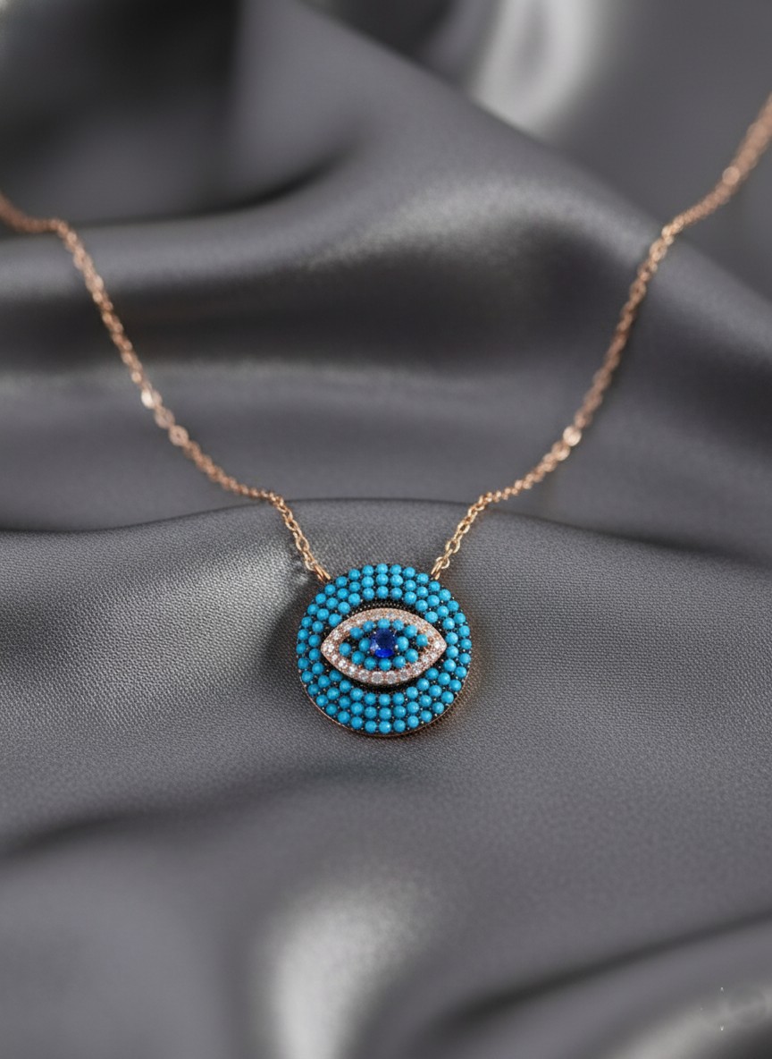 Evil Eye Necklace18k Gold & Rhodium Plated 925 Sterling Silver - Image 3