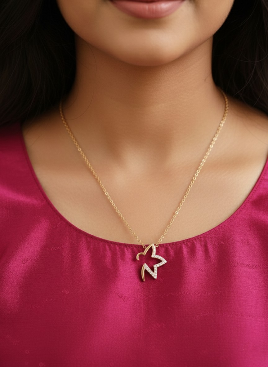 Star Necklace18k Gold & Rhodium Plated 925 Sterling Silver - Image 3