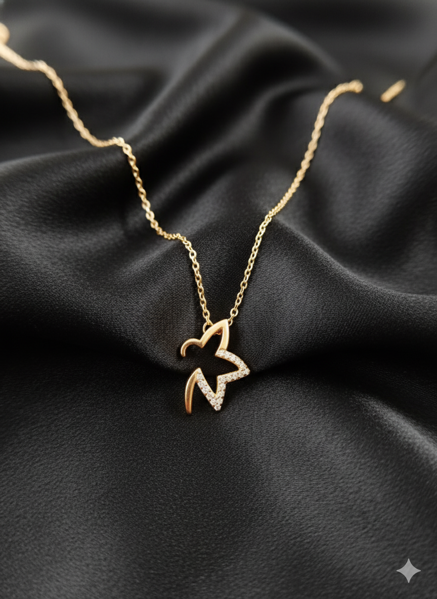 Star Necklace18k Gold & Rhodium Plated 925 Sterling Silver - Image 2