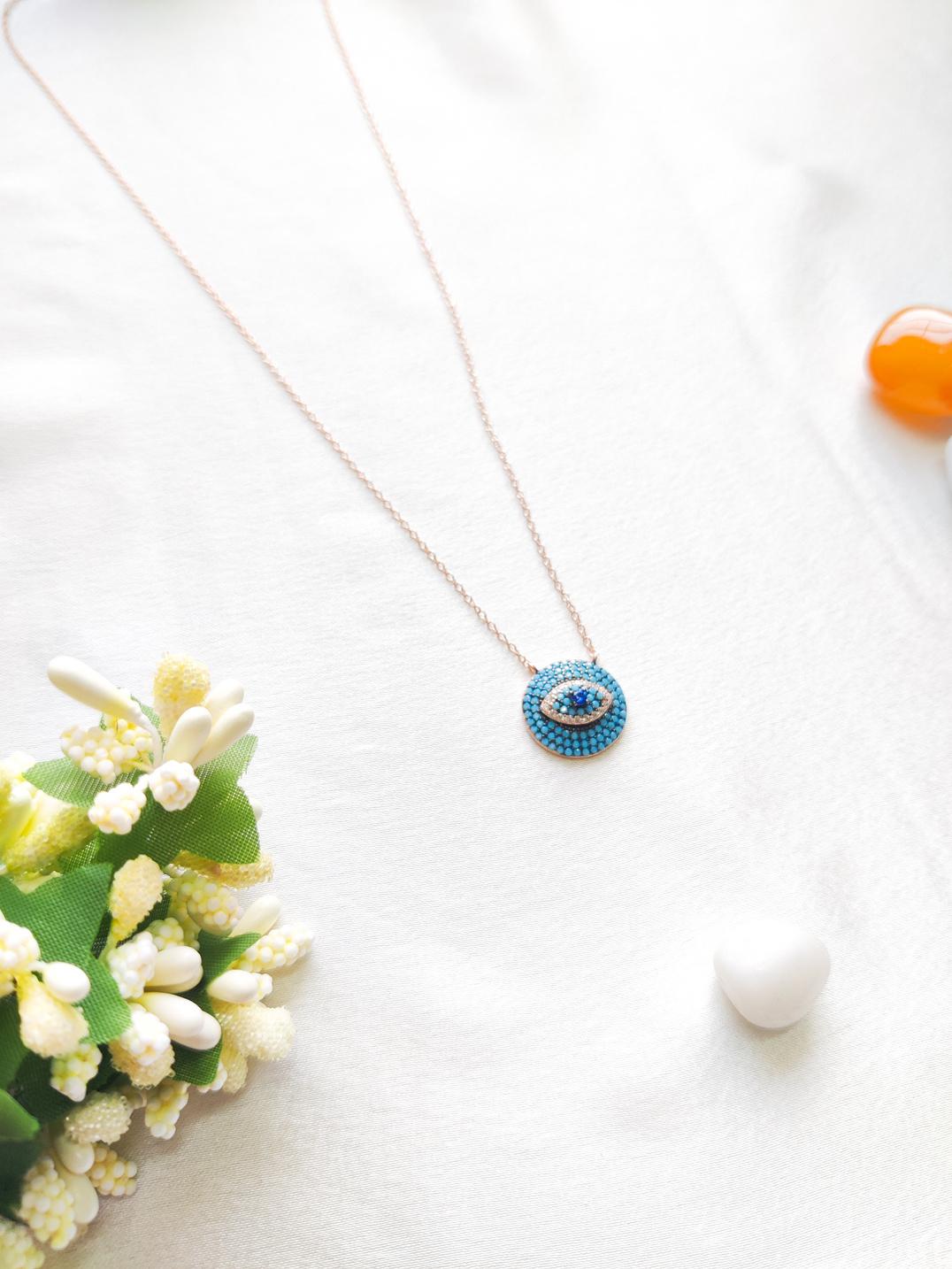 Evil Eye Necklace18k Gold & Rhodium Plated 925 Sterling Silver - Image 2